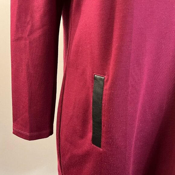 CLEO Women's Burgundy Long Sleeved Dress- Size Medium - Picture 3 of 5